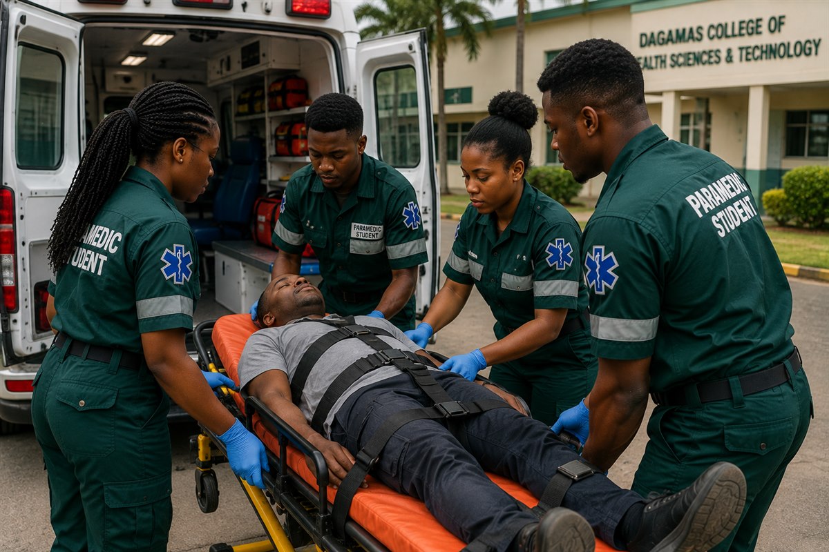 Paramedic students at Dagamas College