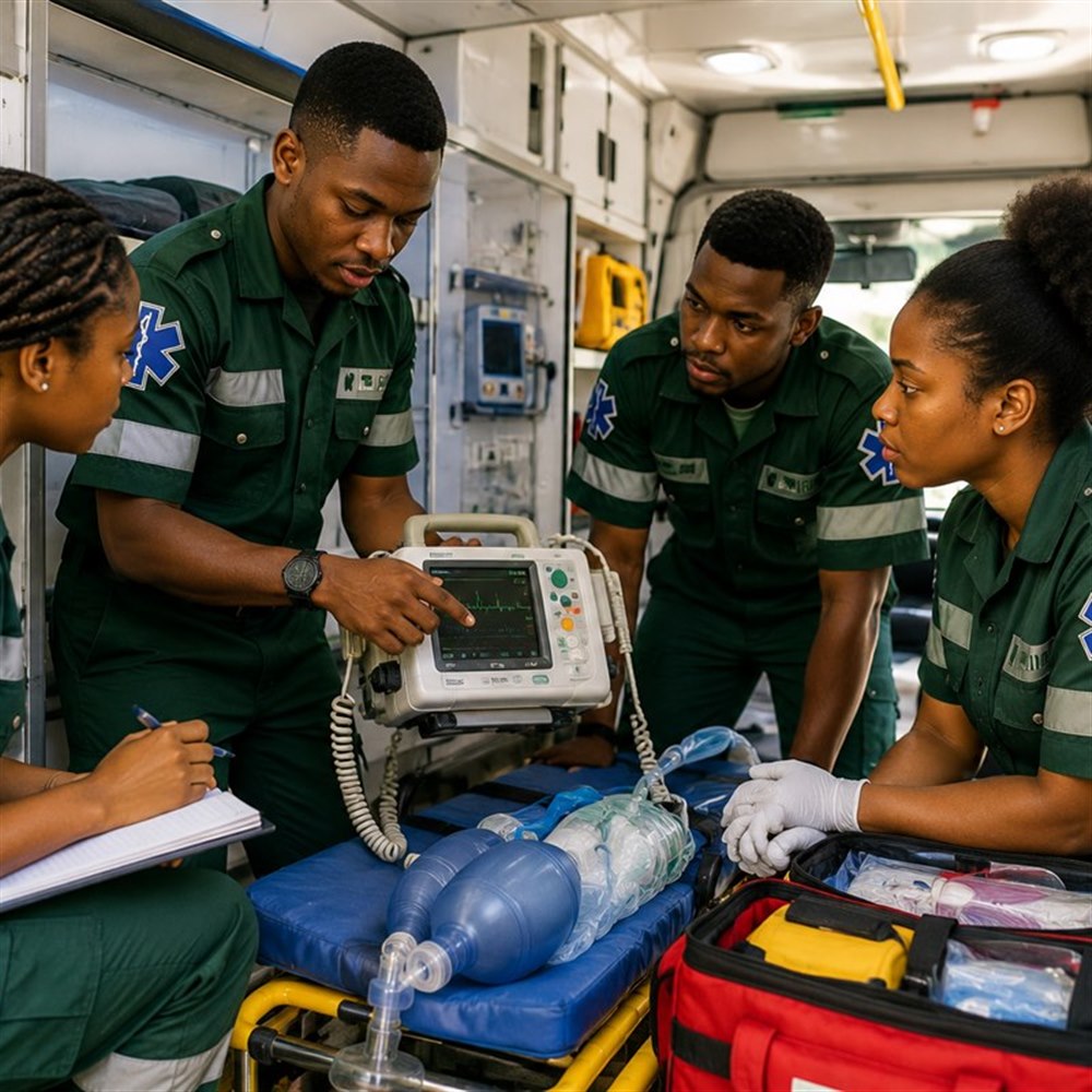 Paramedic students training at Dagamas College